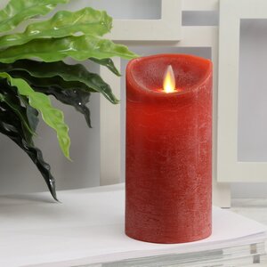 Светодиодная свеча с имитацией пламени 15 см, красная восковая, батарейка Peha фото 1