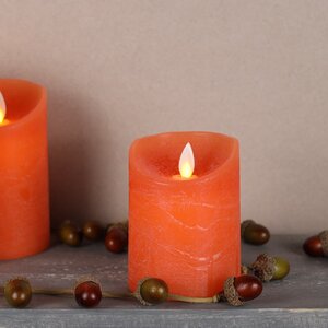 Светодиодная свеча с имитацией пламени 10 см, оранжевая восковая, батарейка Peha фото 1