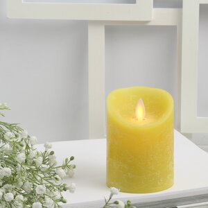 Светодиодная свеча с имитацией пламени 10 см, желтая восковая, батарейка Peha фото 1