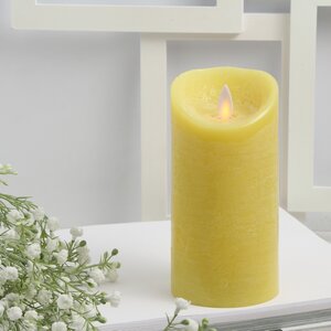 Светодиодная свеча с имитацией пламени 15 см, желтая восковая, батарейка Peha фото 1