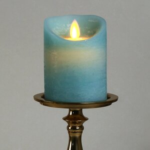 Светодиодная свеча с имитацией пламени 10 см, голубая восковая, батарейка (Peha, Нидерланды). Артикул: ID70974