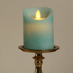 Светодиодная свеча с имитацией пламени 10 см, мятная восковая, батарейка (Peha, Нидерланды). Артикул: ID70980