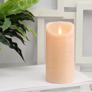 Светодиодная свеча с имитацией пламени 15 см, коралловая восковая, батарейка Peha фото 1