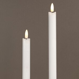 Столовая светодиодная свеча с имитацией пламени Инсендио 26 см 2 шт белая, батарейка Peha фото 2
