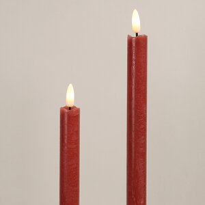 Столовая светодиодная свеча с имитацией пламени Инсендио 26 см 2 шт алая, батарейка Peha фото 2