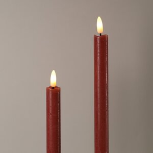 Столовая светодиодная свеча с имитацией пламени Инсендио 26 см 2 шт алая, батарейка Peha фото 3