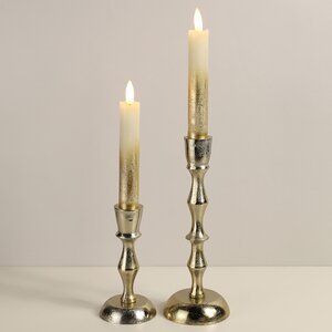 Столовая светодиодная свеча с имитацией пламени Инсендио 15 см 2 шт золотая, батарейка Peha фото 4