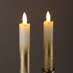 Столовая светодиодная свеча с имитацией пламени Инсендио 15 см 2 шт золотая, батарейка Peha фото 3