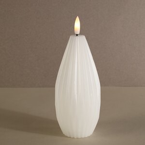 Светодиодная свеча с имитацией пламени Грацио 15 см белая, на батарейках Peha фото 1