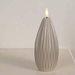 Светодиодная свеча с имитацией пламени Грацио 15 см серая, на батарейках Peha фото 1