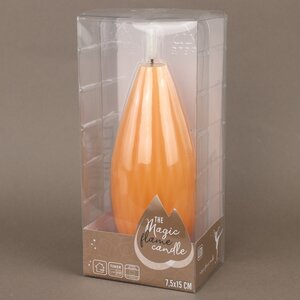 Светодиодная свеча с имитацией пламени Грацио 15 см оранжевая, на батарейках Peha фото 4