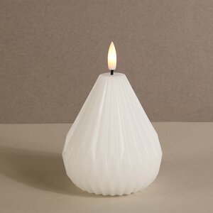 Светодиодная свеча с имитацией пламени Грацио 10 см белая, на батарейках (Peha, Нидерланды). Артикул: MB-41035