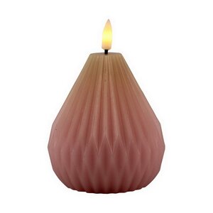 Светодиодная свеча с имитацией пламени Грацио 10 см розовая, на батарейках Peha фото 1