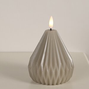 Светодиодная свеча с имитацией пламени Грацио 10 см серая, на батарейках Peha фото 1