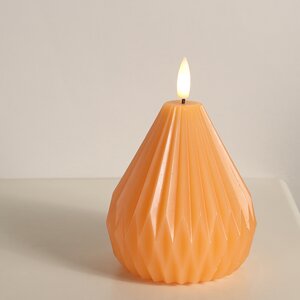 Светодиодная свеча с имитацией пламени Грацио 10 см оранжевая, на батарейках (Peha, Нидерланды). Артикул: MB-41055