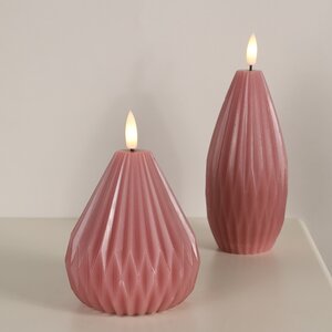 Светодиодная свеча с имитацией пламени Грацио 10 см темно-розовая, на батарейках Peha фото 2