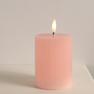 Светодиодная свеча с имитацией пламени Грацио 10 см розовая, батарейка Peha фото 1