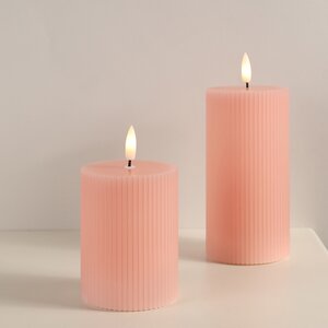 Светодиодная свеча с имитацией пламени Грацио 10 см розовая, батарейка Peha фото 2
