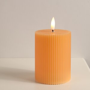 Светодиодная свеча с имитацией пламени Грацио 10 см оранжевая, батарейка Peha фото 1