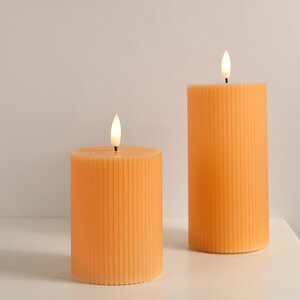 Светодиодная свеча с имитацией пламени Грацио 10 см оранжевая, батарейка Peha фото 2