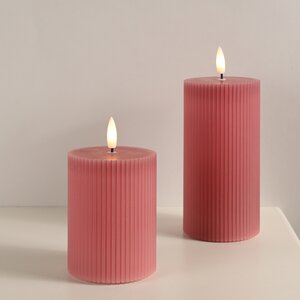 Светодиодная свеча с имитацией пламени Грацио 10 см темно-розовая, батарейка Peha фото 2