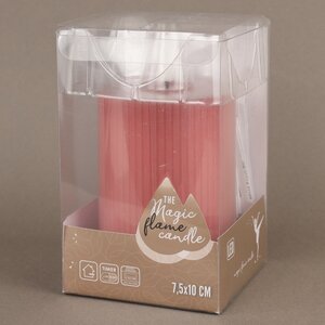 Светодиодная свеча с имитацией пламени Грацио 10 см темно-розовая, батарейка Peha фото 4