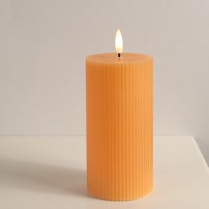Светодиодная свеча с имитацией пламени Грацио 15 см оранжевая, батарейка Peha фото 1