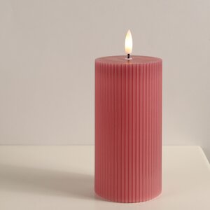 Светодиодная свеча с имитацией пламени Грацио 15 см темно-розовая, батарейка Peha фото 1