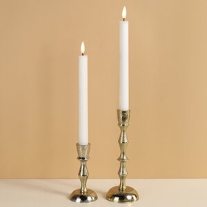 Столовая светодиодная свеча с имитацией пламени Грацио 26 см 2 шт белая, на батарейках, таймер Peha фото 3