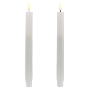Столовая светодиодная свеча с имитацией пламени Грацио 26 см 2 шт белая, на батарейках, таймер Peha фото 4