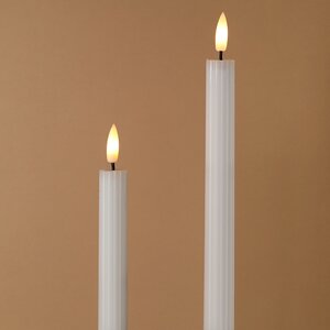 Столовая светодиодная свеча с имитацией пламени Грацио 26 см 2 шт белая, на батарейках, таймер Peha фото 2