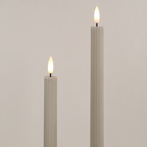 Столовая светодиодная свеча с имитацией пламени Грацио 26 см 2 шт серая, на батарейках, таймер Peha фото 2