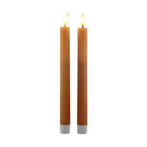 Столовая светодиодная свеча с имитацией пламени Грацио 26 см 2 шт оранжевая, на батарейках, таймер Peha фото 5