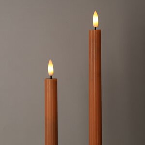 Столовая светодиодная свеча с имитацией пламени Грацио 26 см 2 шт оранжевая, на батарейках, таймер Peha фото 4