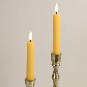 Столовая светодиодная свеча с имитацией пламени Грацио 15 см 2 шт желтая, на батарейках, таймер Peha фото 2