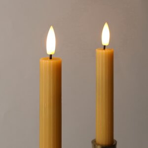 Столовая светодиодная свеча с имитацией пламени Грацио 15 см 2 шт желтая, на батарейках, таймер Peha фото 4