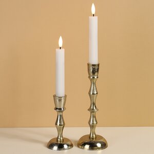 Столовая светодиодная свеча с имитацией пламени Грацио 15 см 2 шт белая, на батарейках, таймер Peha фото 2