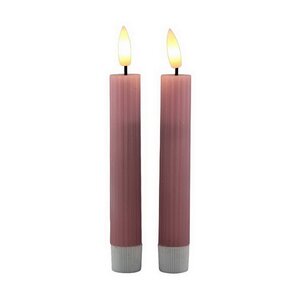 Столовая светодиодная свеча с имитацией пламени Грацио 15 см 2 шт розовая, на батарейках, таймер (Peha, Нидерланды). Артикул: MB-41325