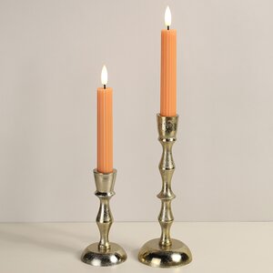 Столовая светодиодная свеча с имитацией пламени Грацио 15 см 2 шт оранжевая, на батарейках, таймер Peha фото 2