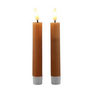 Столовая светодиодная свеча с имитацией пламени Грацио 15 см 2 шт оранжевая, на батарейках, таймер Peha фото 5