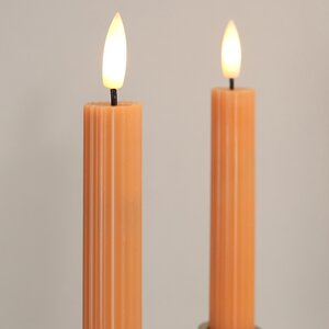 Столовая светодиодная свеча с имитацией пламени Грацио 15 см 2 шт оранжевая, на батарейках, таймер Peha фото 3