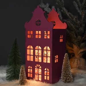 Декоративный домик Амстердам 37 см малиновый Christmas Apple фото 5