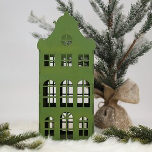 Декоративный домик Амстердам 37 см светло-зеленый (Christmas Apple, Россия). Артикул: НД02/201134-1