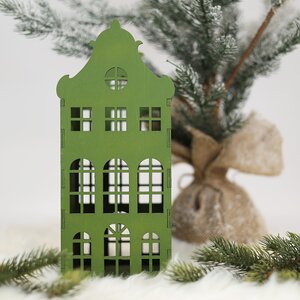 Декоративный домик Амстердам 27 см светло-зеленый (Christmas Apple, Россия). Артикул: НД02/201134-2