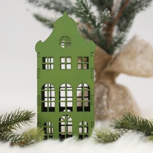 Декоративный домик Амстердам 20 см светло-зеленый (Christmas Apple, Россия). Артикул: НД02/201134-3