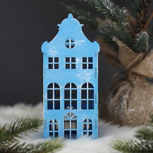 Декоративный домик Амстердам 20 см голубой (Christmas Apple, Россия). Артикул: НД07/201137-3