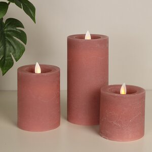 Светодиодная свеча с имитацией пламени Arevallo 15 см, розовая, батарейка Peha фото 3