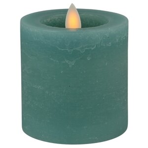 Светодиодная свеча с имитацией пламени Arevallo 7.5 см, бирюзовая, батарейка Peha фото 1