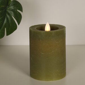Светодиодная свеча с имитацией пламени Arevallo 10 см, оливковая, батарейка