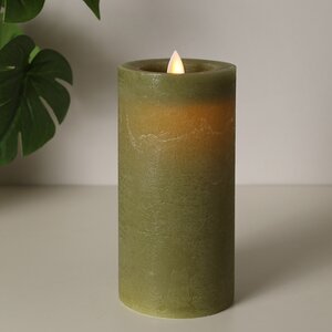Светодиодная свеча с имитацией пламени Arevallo 15 см, оливковая, батарейка Peha фото 5